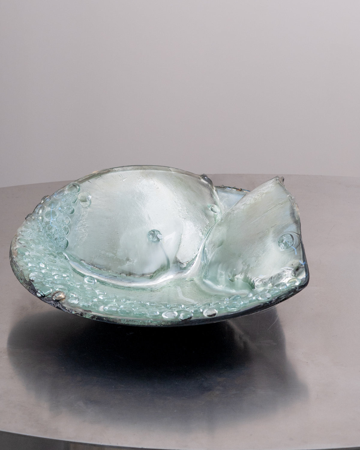 'Lunar Highlands', Sculptural Glass Centrepiece Bowl by Christopher Matthews, 2025 — detail view