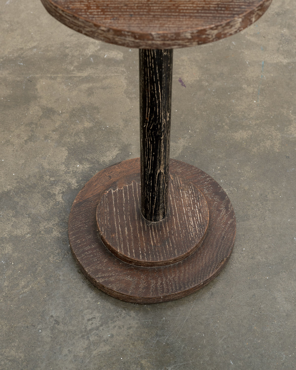 Modernist Cerused Oak Side Table — close-up