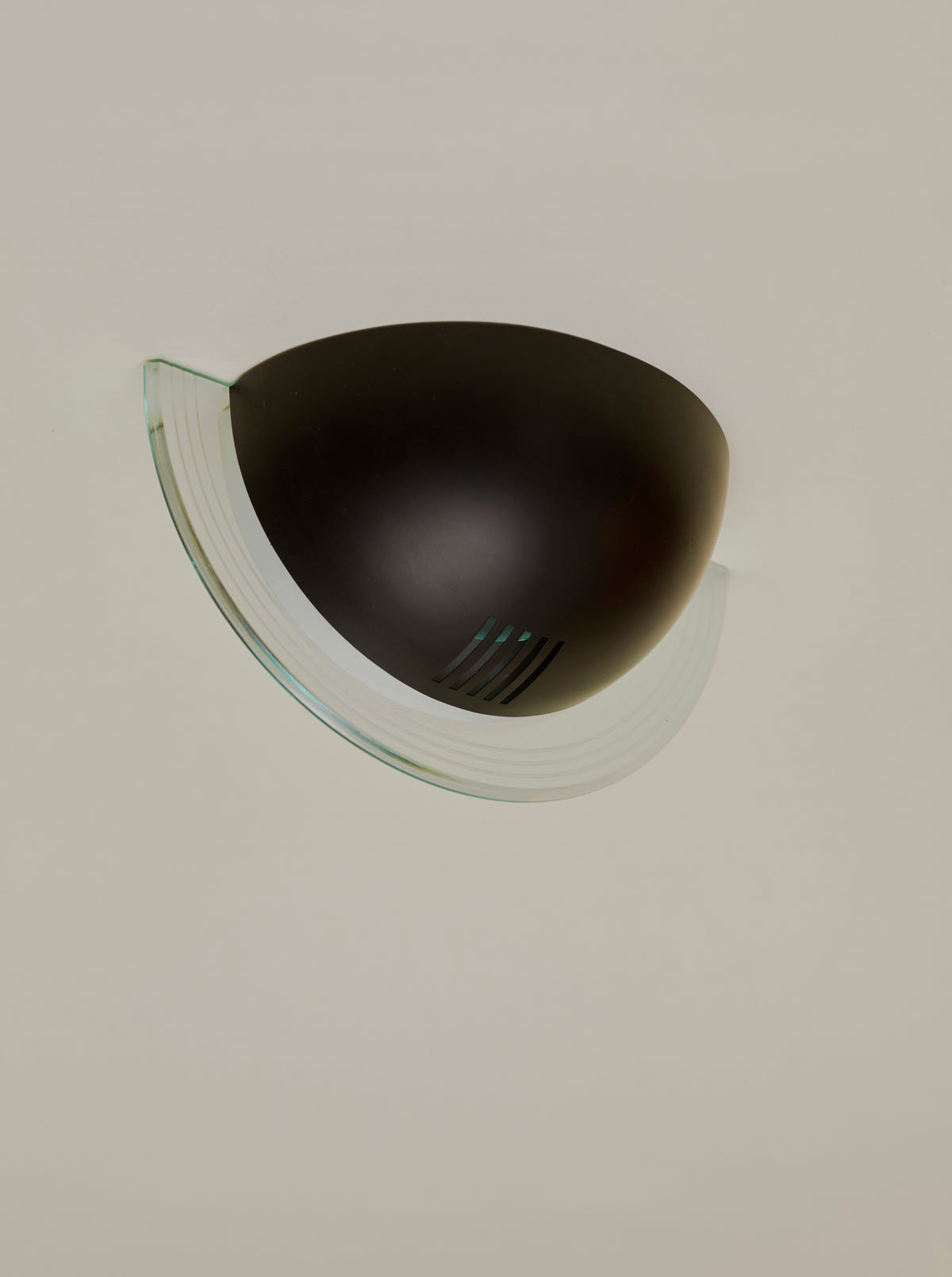 Set of 2 Vintage German Postmodern Wall Lights Circa 1980 — overhead view against neutral wall