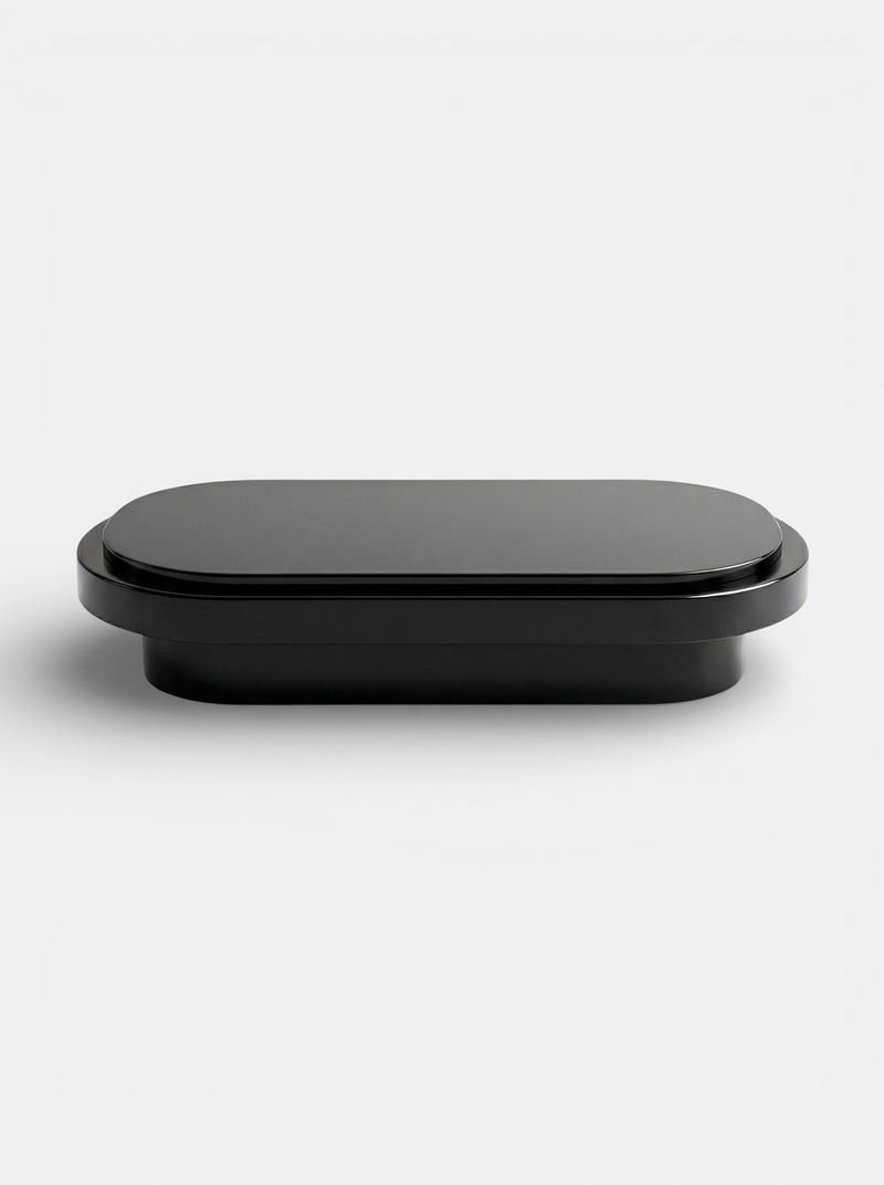 Mirage Black Lacquered Wood Coffee Table by Marbera | The Oblist