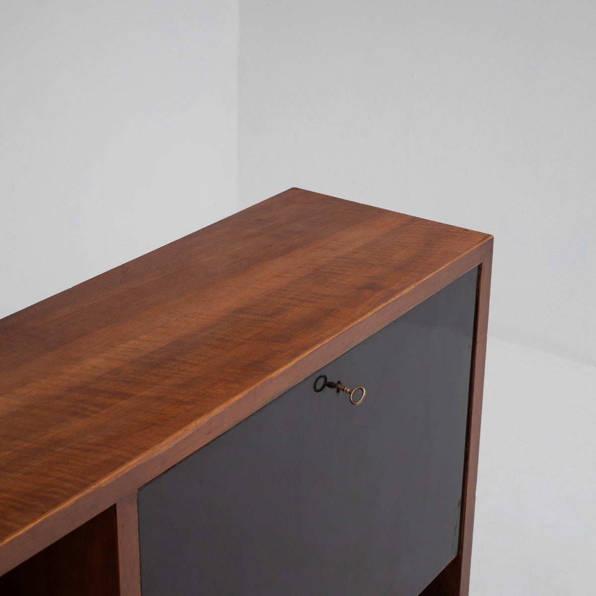 Art Deco Wooden Cabinet with Black Lacquered Door — additional view
