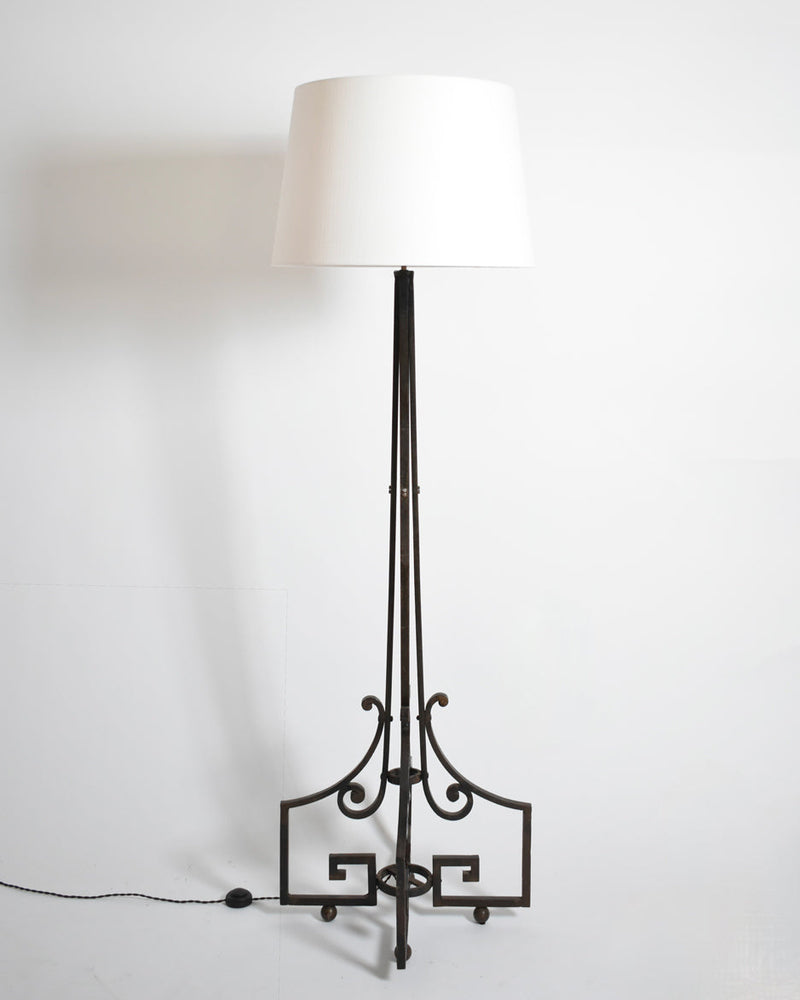 Neoclassical Wrought Iron Floor Lamp, 1960s by Barracuda Interiors | The Oblist