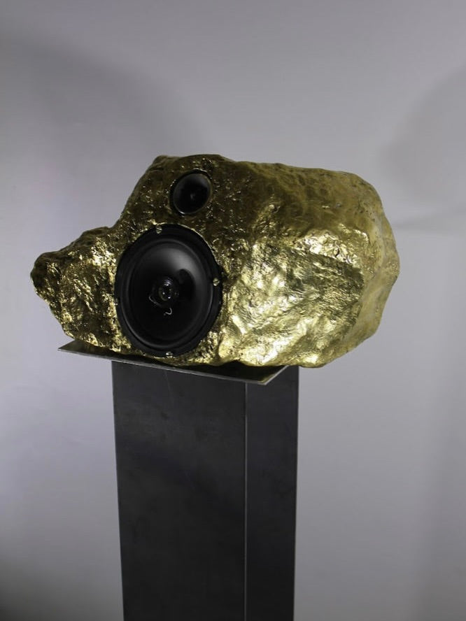Bronze Singing-Stone MDL. C. Speaker — top view showing textured bronze surface