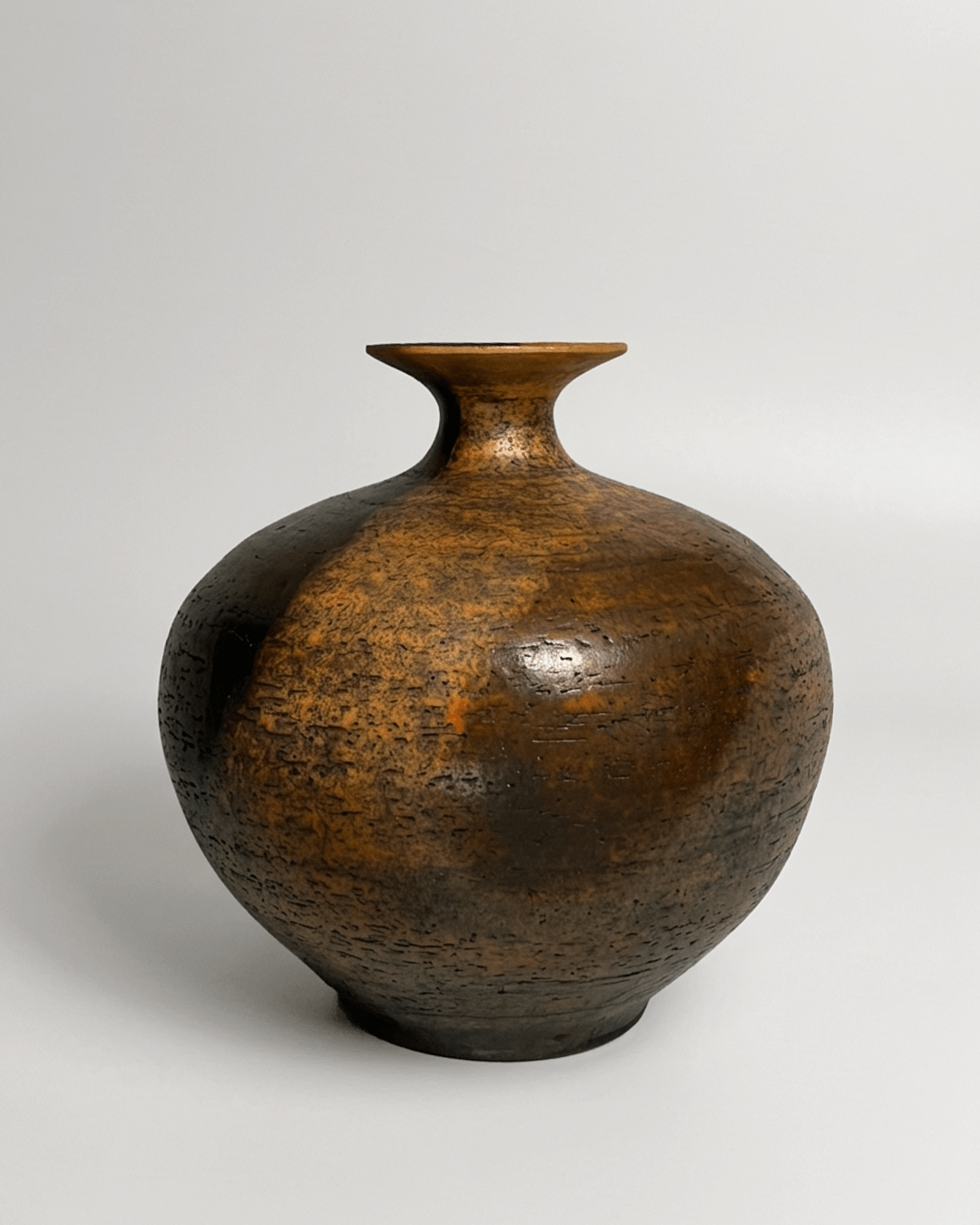 Lipari Vase – Terra sigillata, smoke-fired raku — detail view