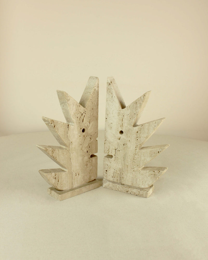 Pair of Travertine Bookends by Fratelli Mannelli | The Oblist — natural stone, modern design