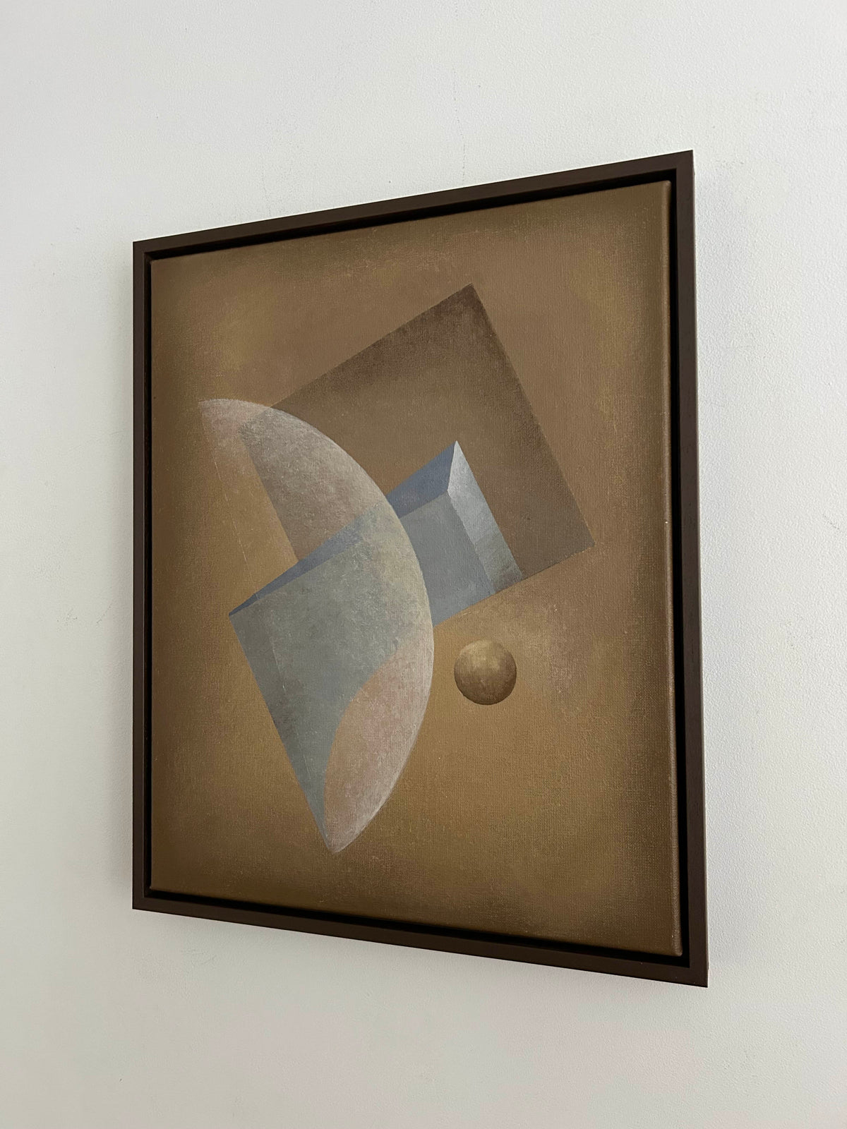Presence Painting — side angle showing geometric shapes in earthy tones