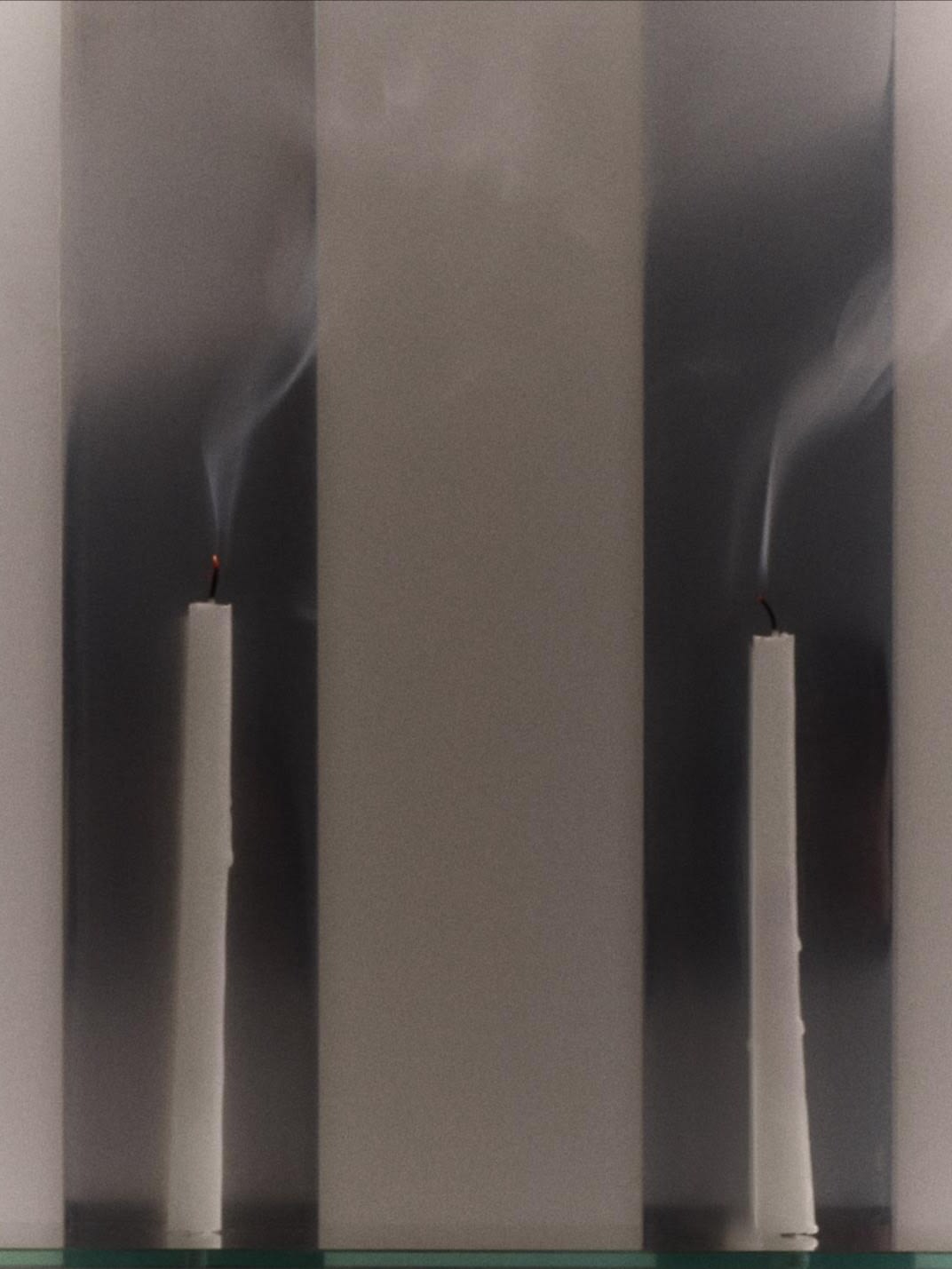 Chandelier “Absence” - Scuptural Candle Holder made of Antique Glass and Aluminium — in context