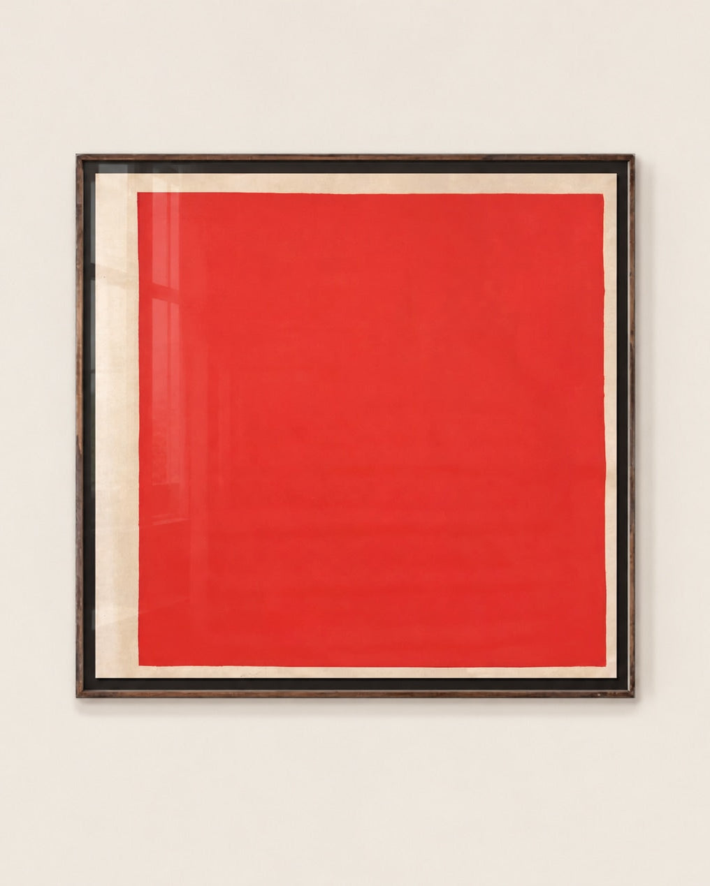"Three Layers of French Red" Dye and Pigment on Raw Canvas by Médecine | The Oblist