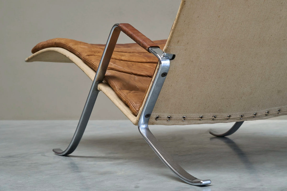 Fabricius & Kastholm FK 87 'Grasshopper' Lounge Chair in Patinated Cognac Leather, 1960s — alternate view