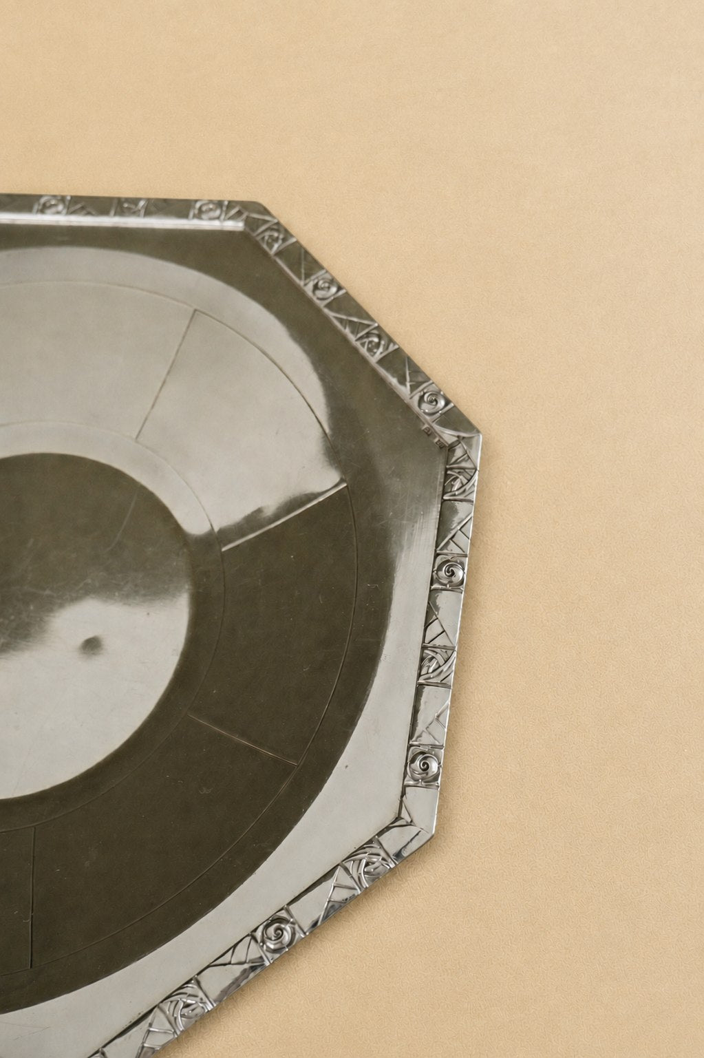 Art Deco Octagonal Centerpiece Plate — side angle