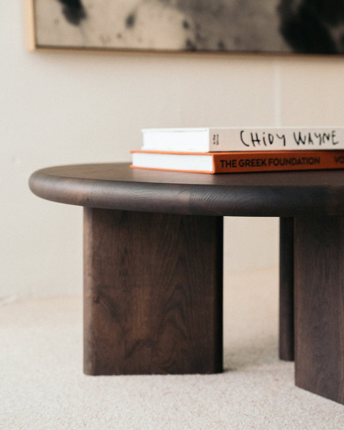 Coffee Table - Ed. Color Espresso - Oak — top view with books on surface