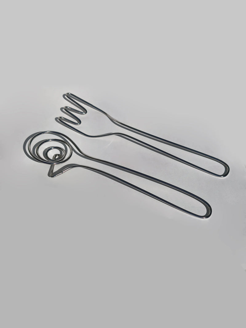 Minimalist 80's Salad Servers by Les Objoies | The Oblist
