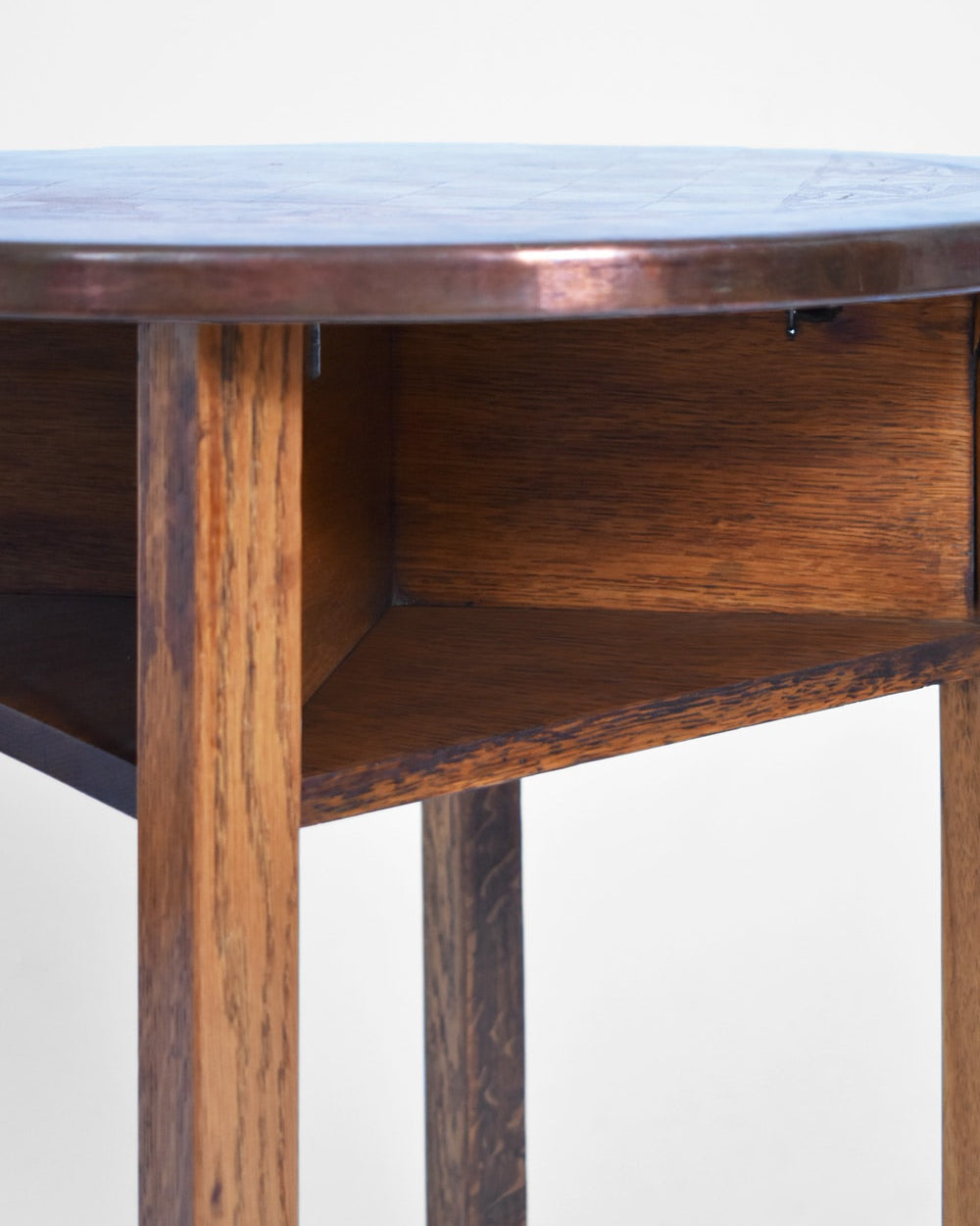 Viennese secession pedestal table, 1910s — angled view highlighting wooden structure