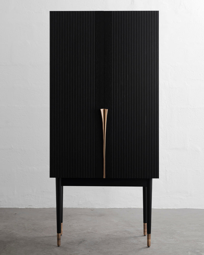 PERFIDIA_01 Bar Cabinet in Solid Wood and Casted Bronze Details by ANDEAN | The Oblist