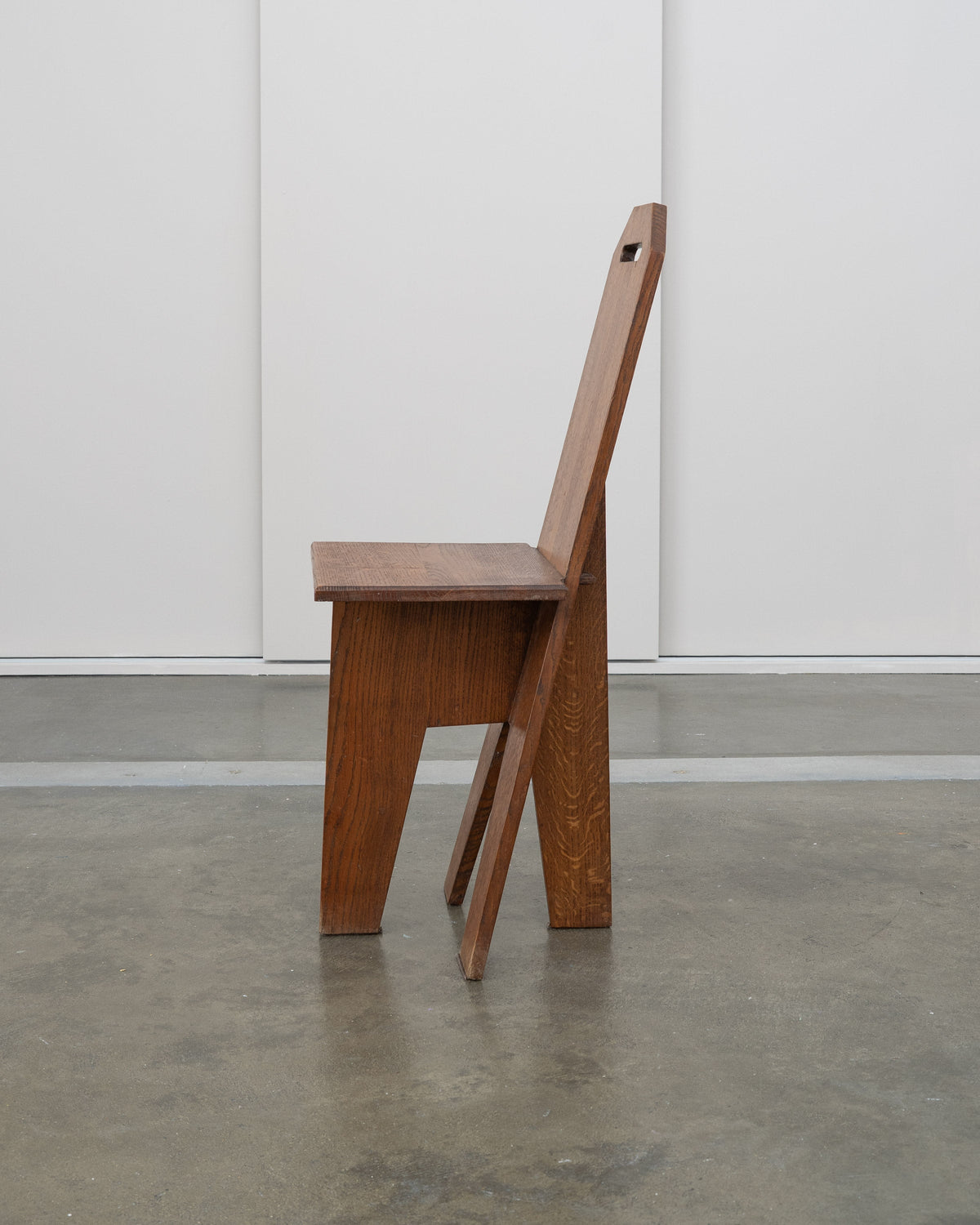 Architectural Brutalist Vernacular Oak Chair (1 of 5) — detail view