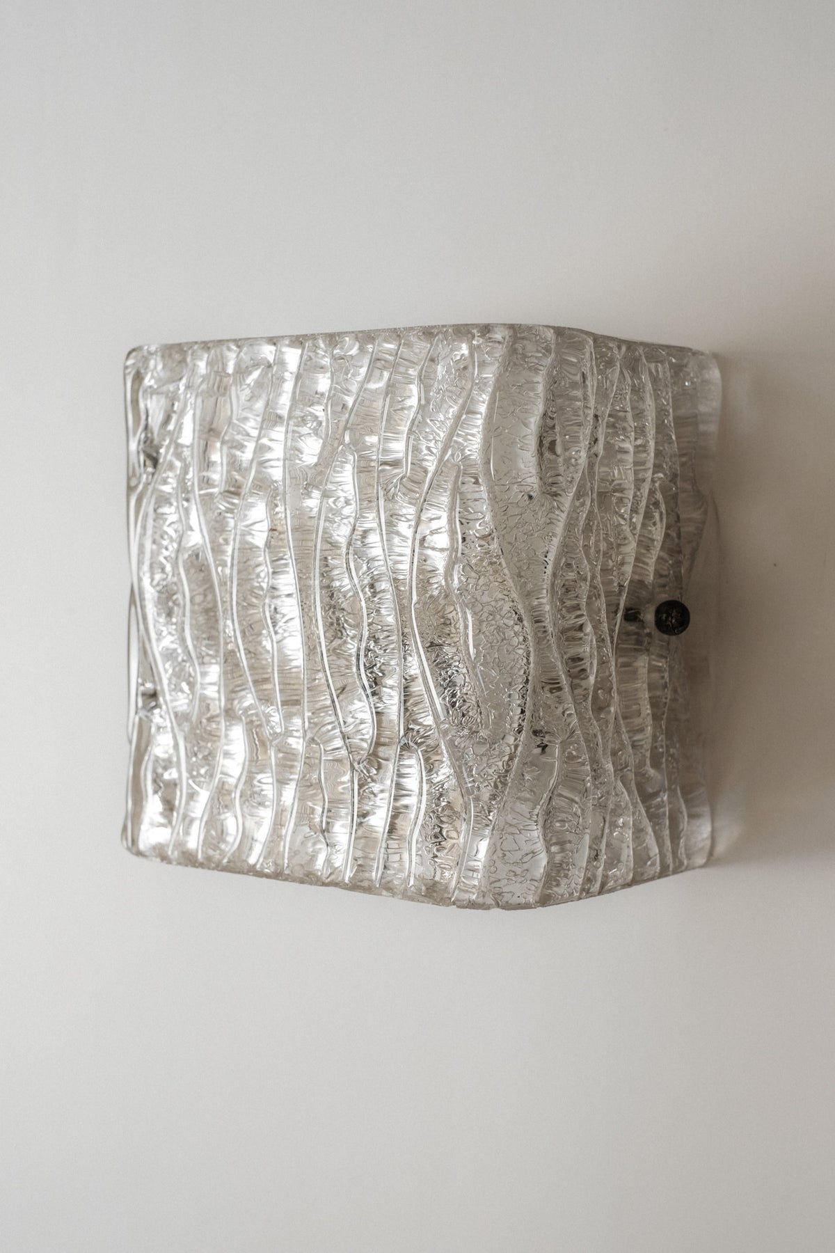 Textured Ice Glass Wall Light by J. T. Kalmar — side angle
