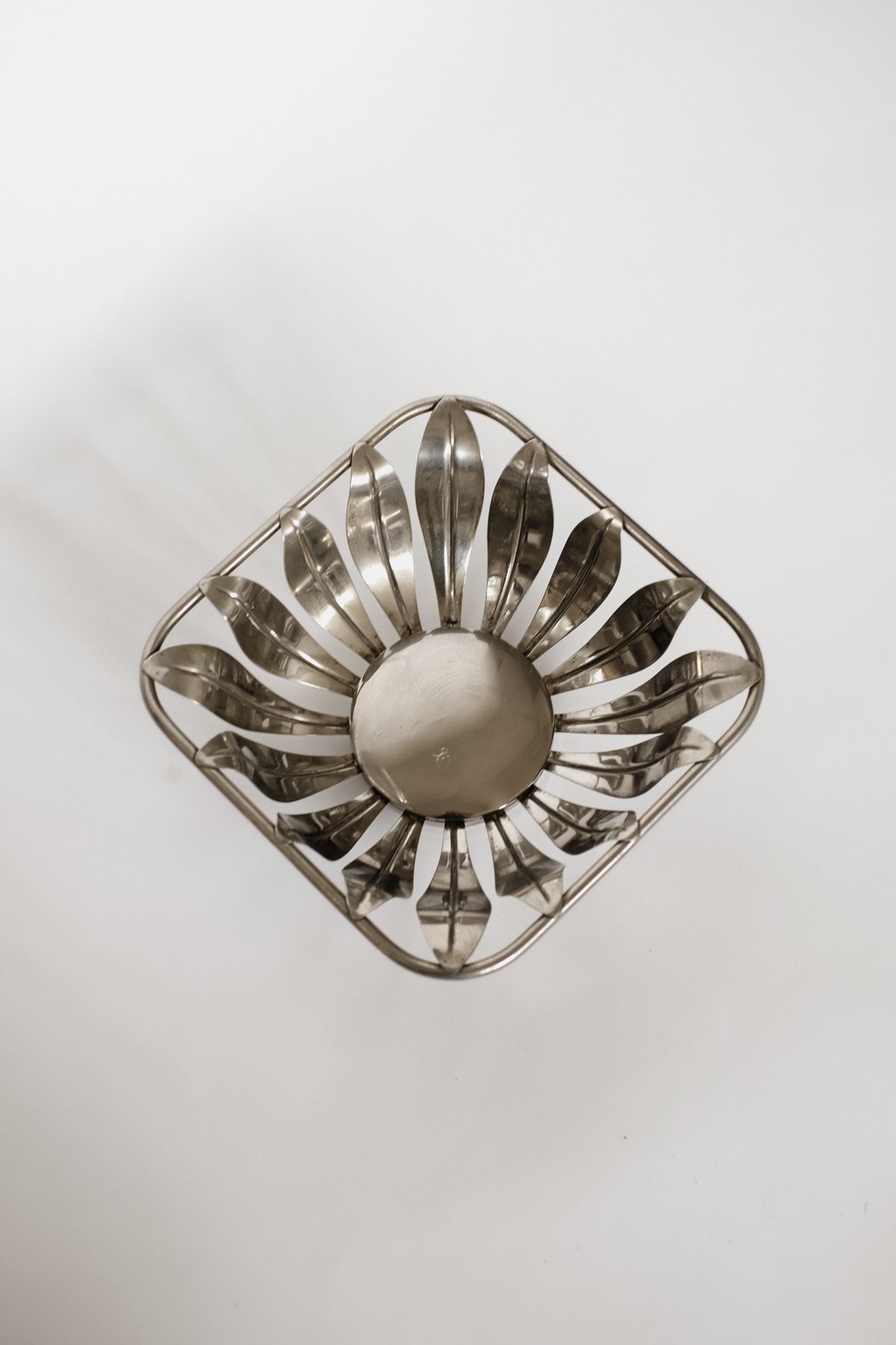 Silver Plated Flower-Shaped  Bowl — detail view