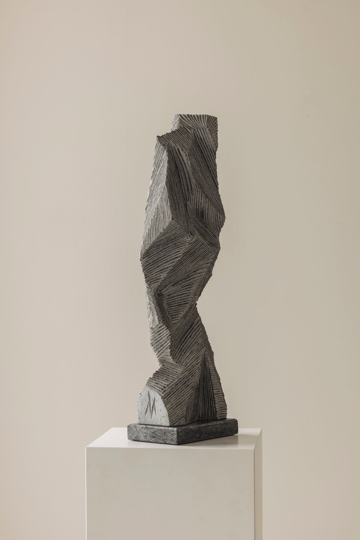 Abstract sculpture Carved from natural stone by Marc Verdoodt, Belgium 1980s. — additional view
