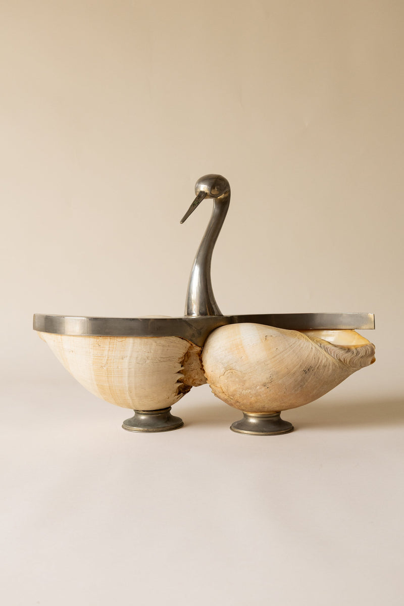 1970s Italian Swan Centrepiece, Attributed to Gabriella Binazzi — alternate view