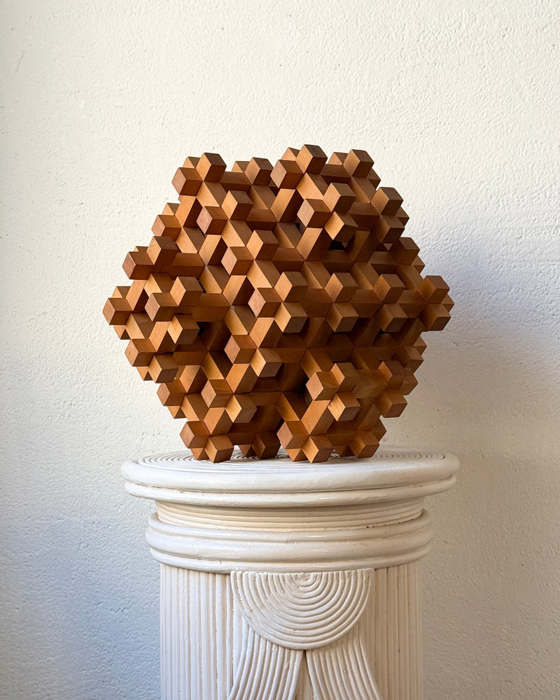 Wooden Puzzle Sculpture by Sori Yanagi, Japan, 1970s — detail view