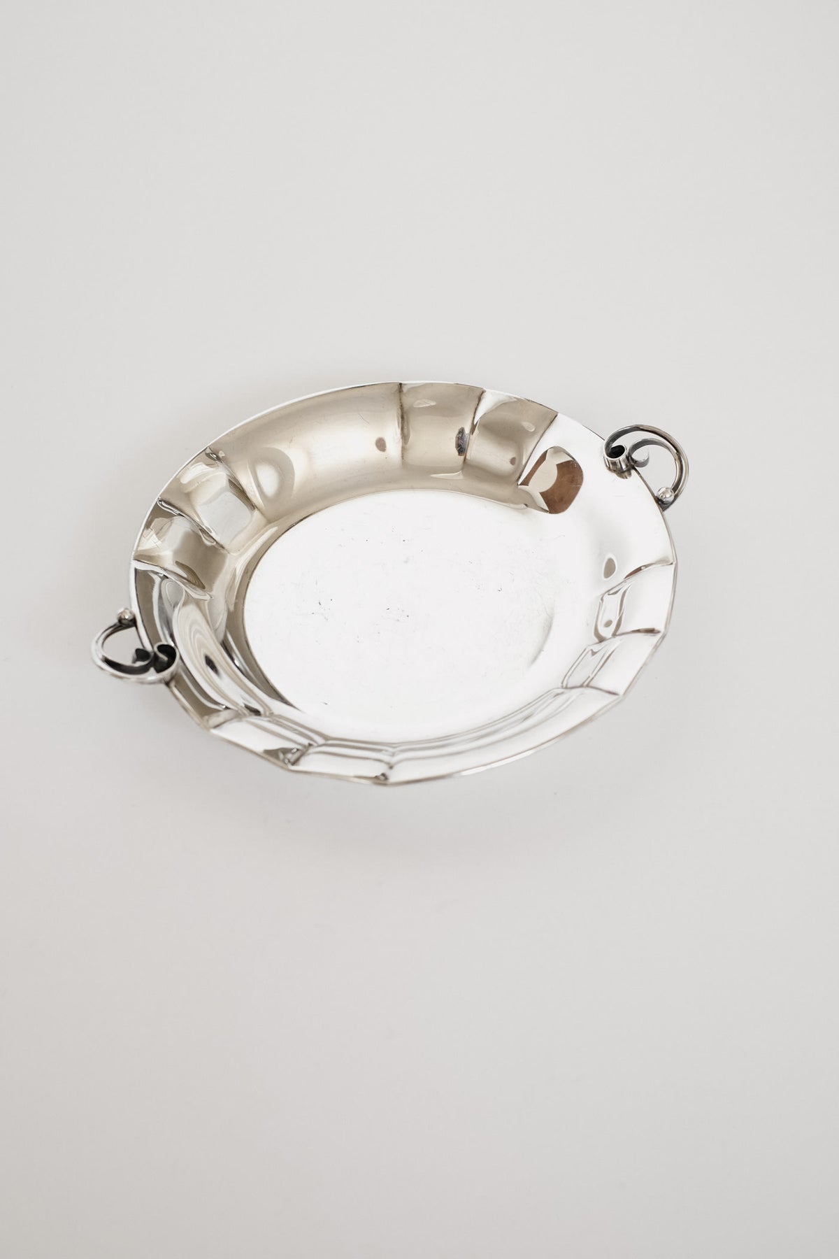 Vintage Danish Silver-Plated Serving Dish — detail view