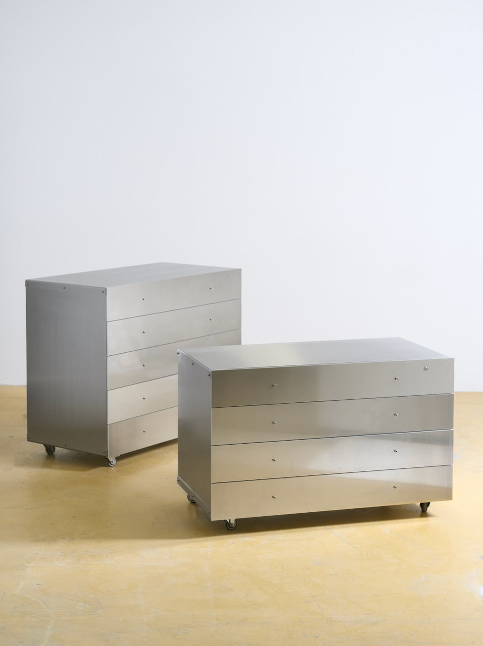 Chest of Drawers — close-up of brushed metal surface