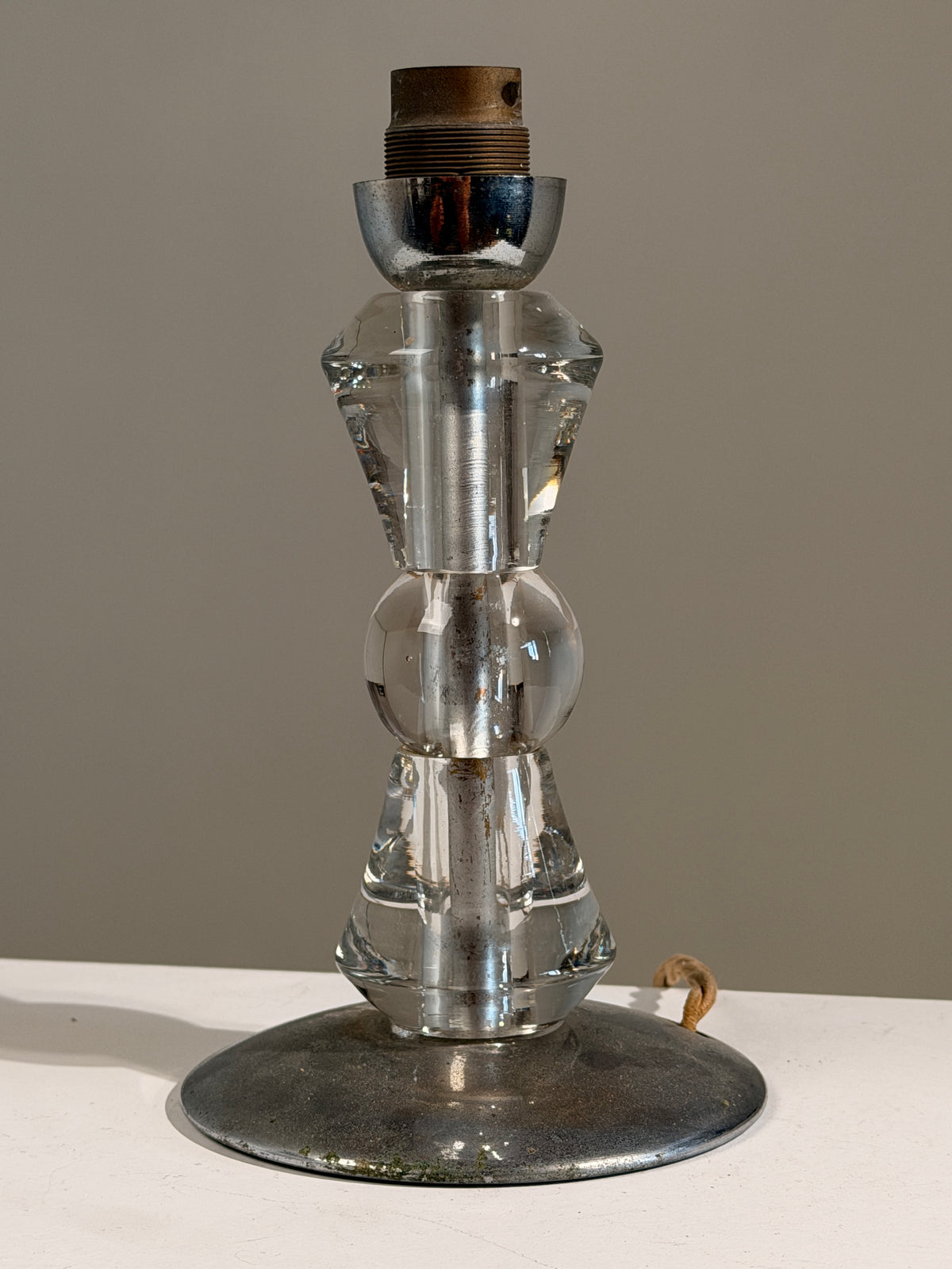 Art Deco glass table lamp, France, circa 1930 — lifestyle setting