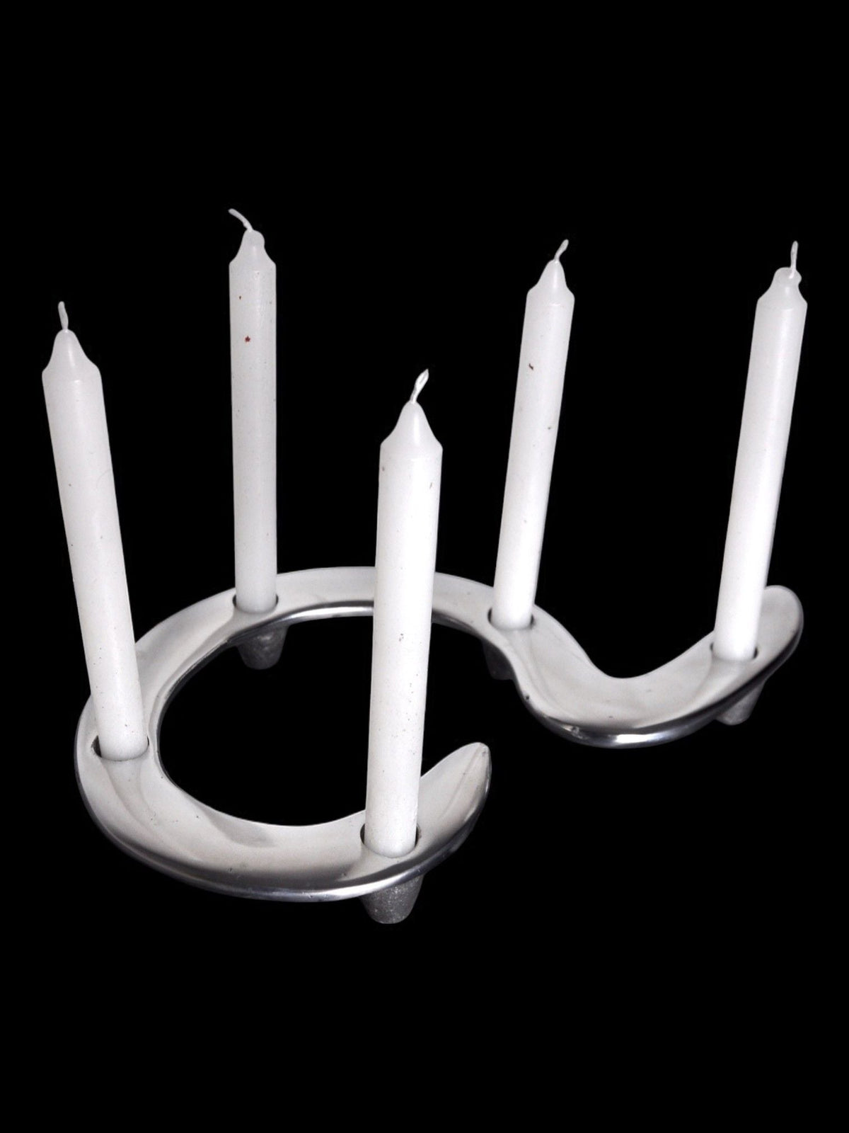 Hook Candleholder England 1980 by Malamar Studio | The Oblist — silver metal, modern design