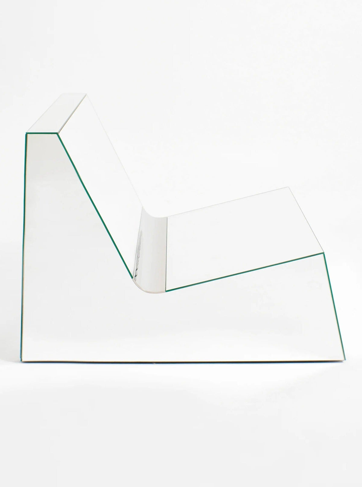 Mirror Lounge Chair — side view highlighting clear glass material
