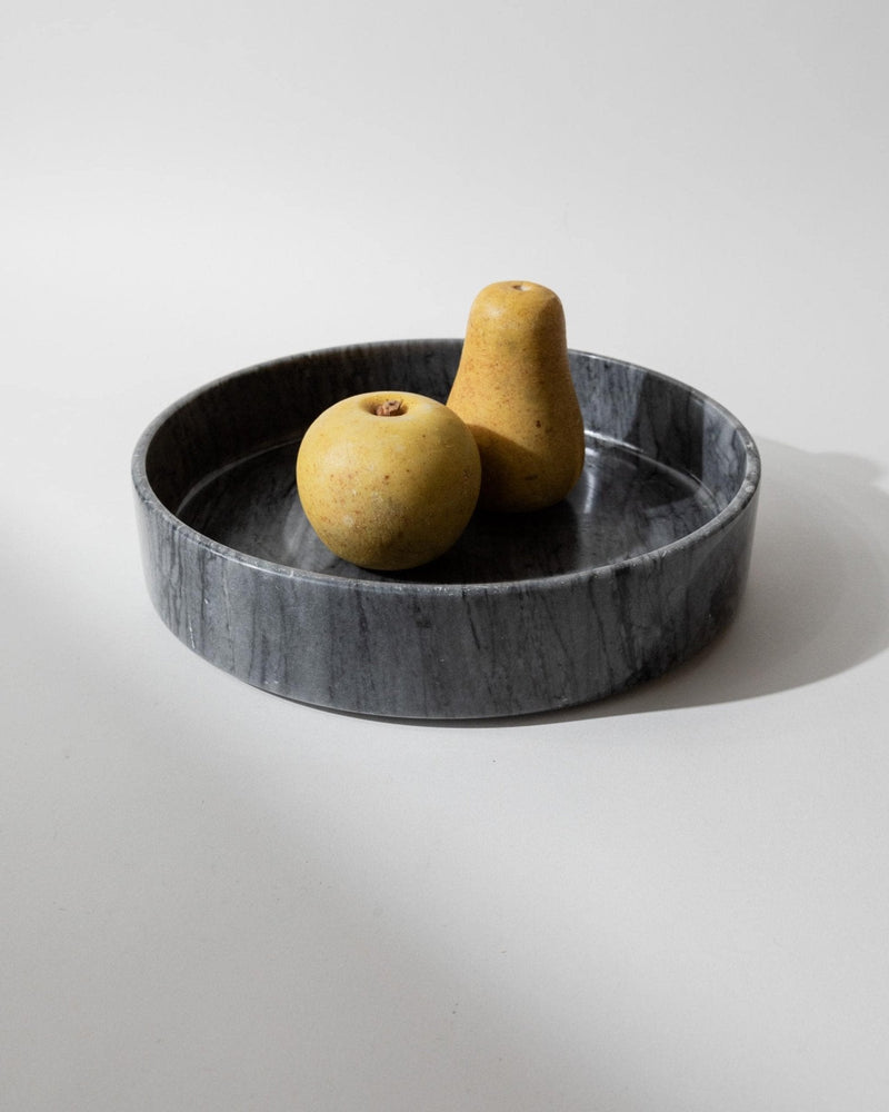 Vintage 1970s Marble Bowl, Large Dark Grey Stone Fruit Bowl or Serving Dish, Sculptural Italian Table Decor, Elegant Centerpiece, Gift Idea by Bottega Jacobs