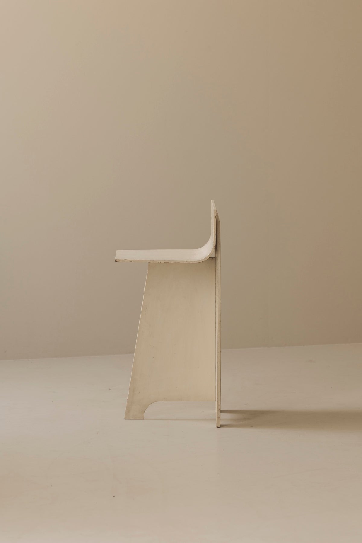 Decorative Sculptural French Off-White Plywood Accent Chair, 1940s — lifestyle setting