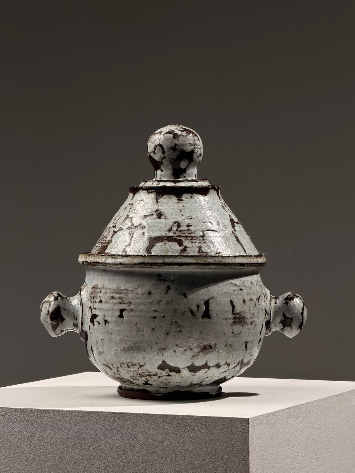 Large stoneware tureen by Cécile Dein, circa 1960 — lifestyle setting