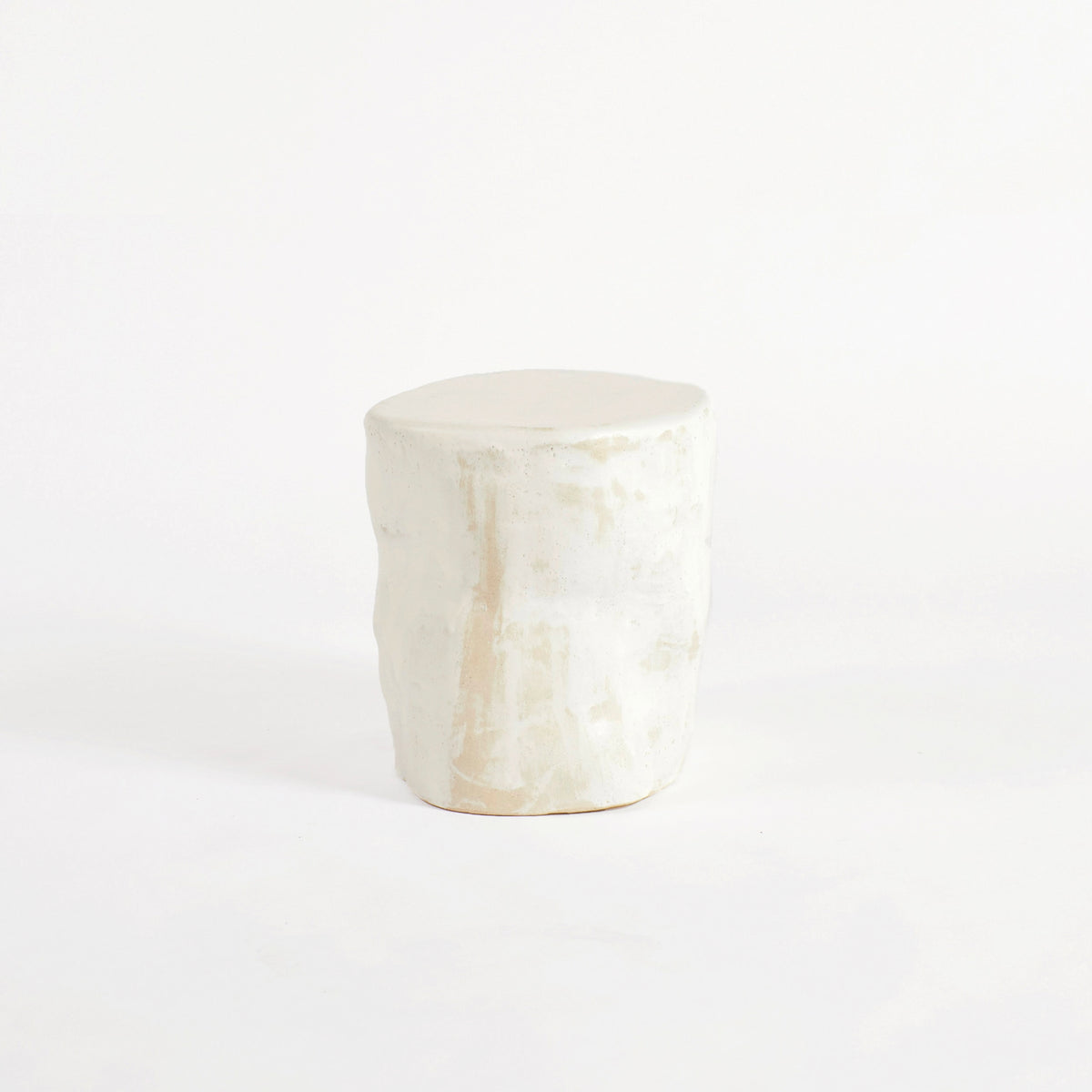 Ceramic Side Table (small) — close-up of textured white ceramic surface