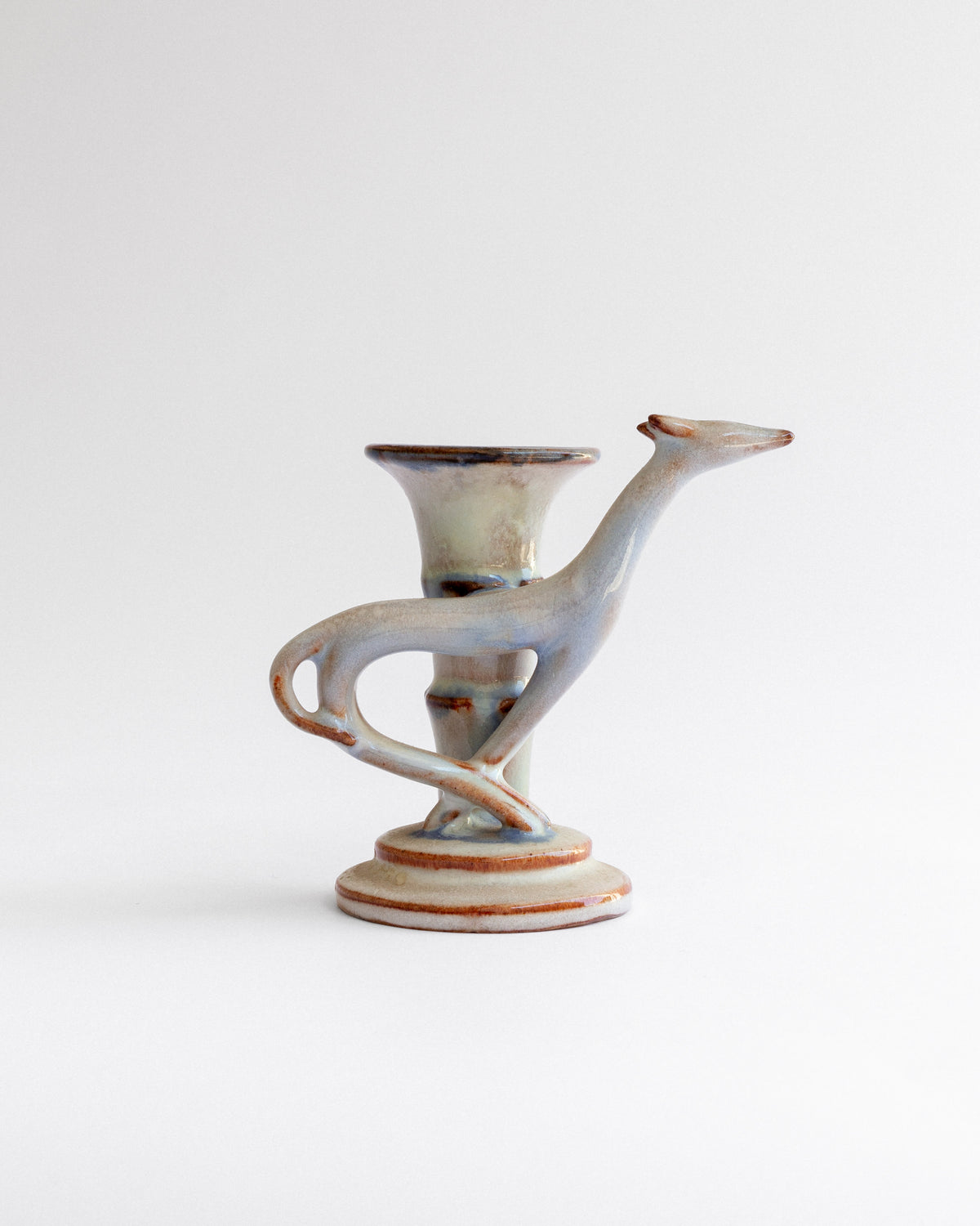 Sculptural Art Deco Ceramic Candle Holder, 1920s–30s — detail view