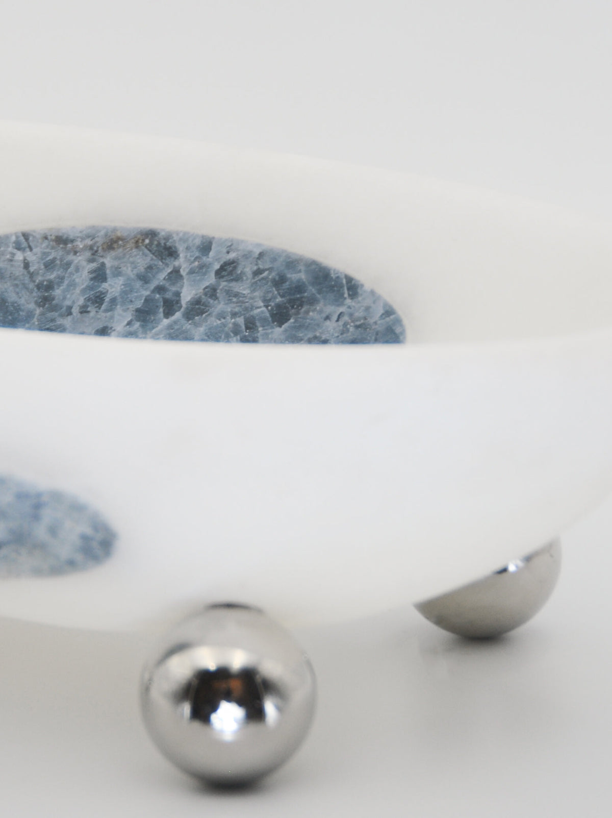 Orbit Bowl, in Stone and Steel — side angle