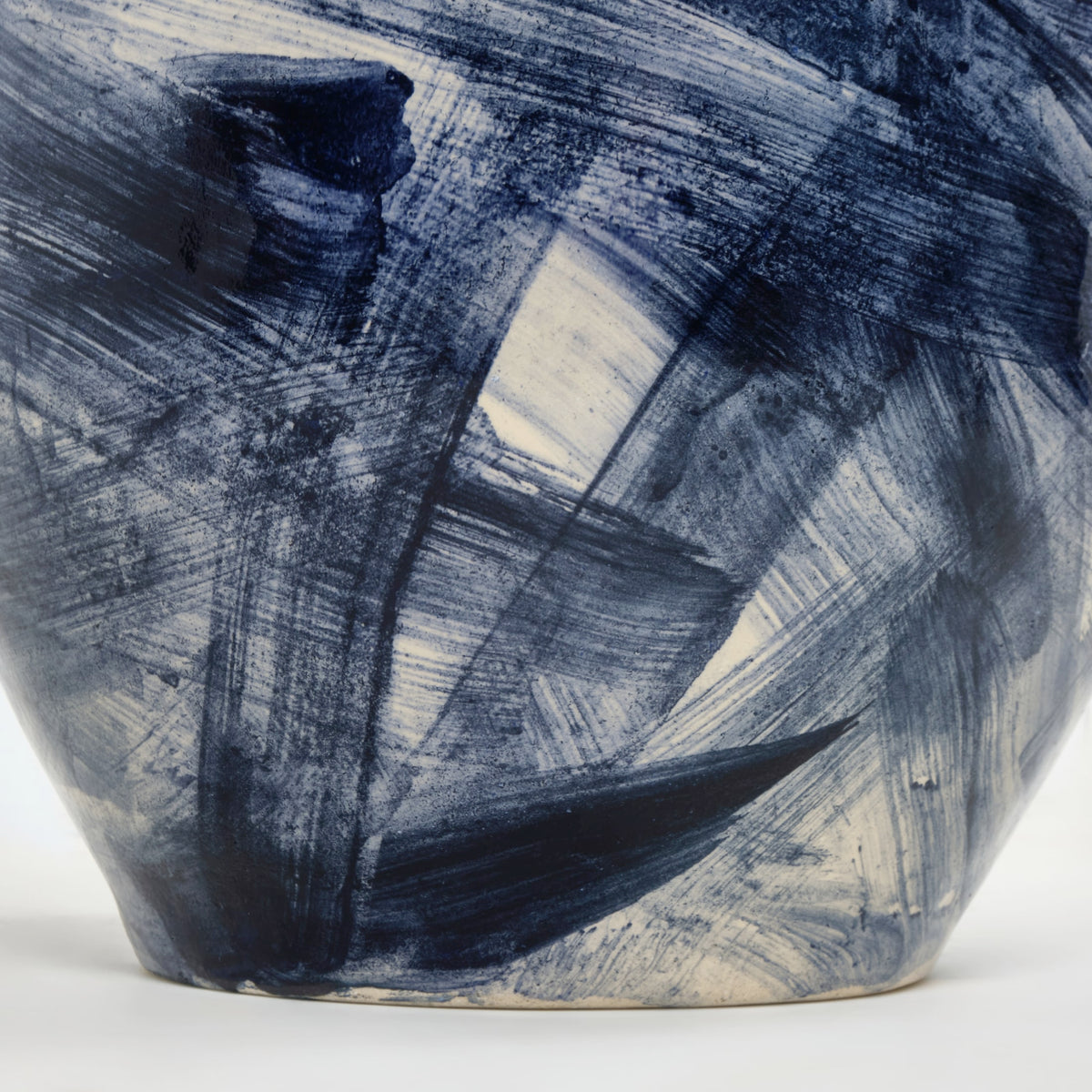 Medium Ceramic Side Table — close-up of blue textured surface