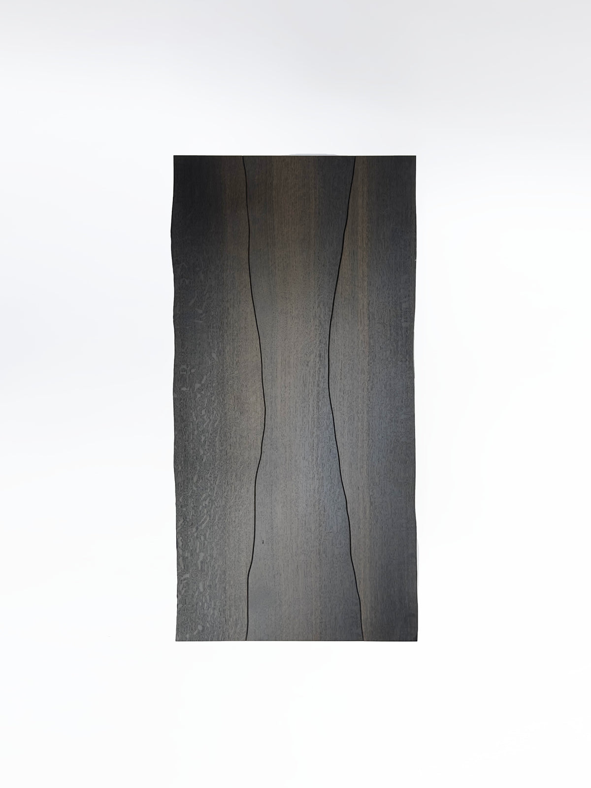 BO Coffee Table, 5500 Years Old Black Oak — close-up of textured black oak surface