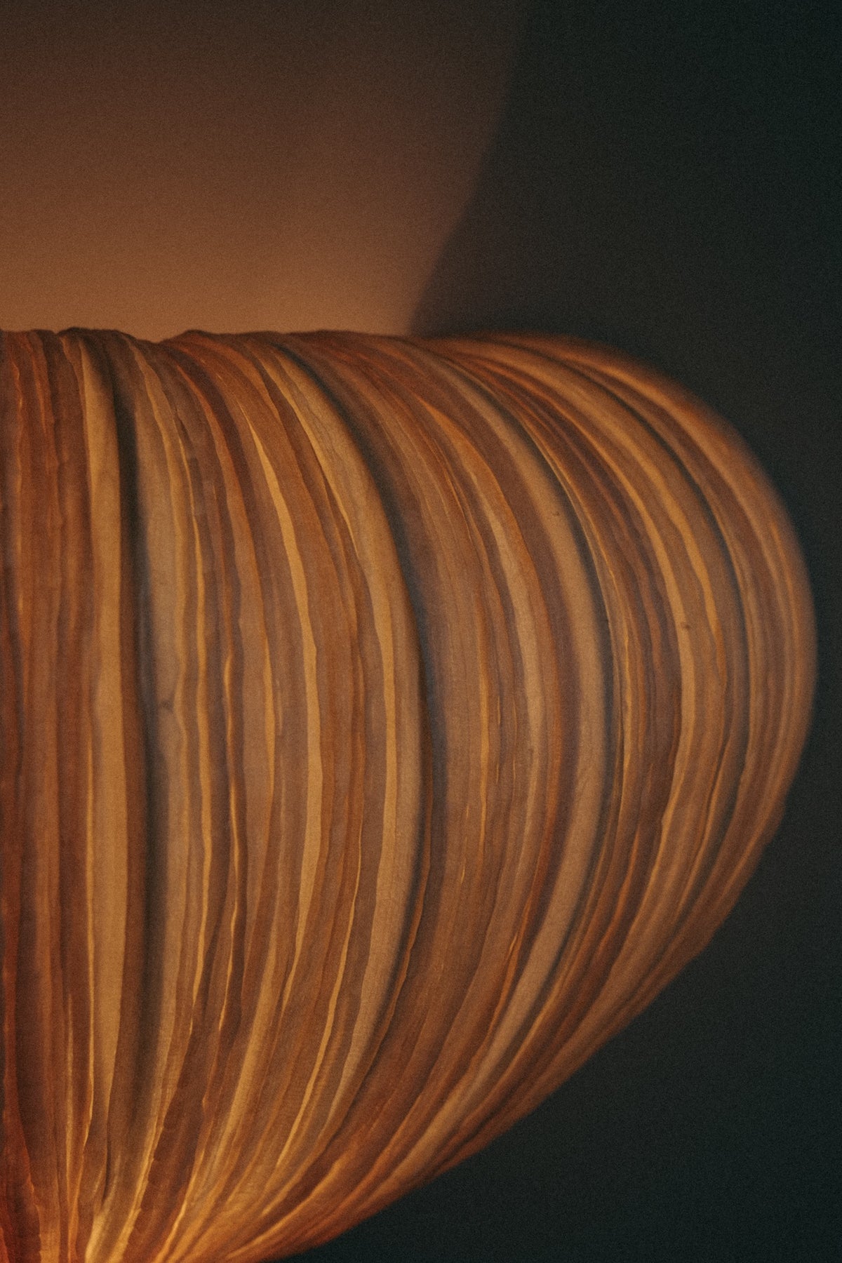 Maro Gold Silk Wall Lamp — Ayala Serfaty — close-up of silk texture