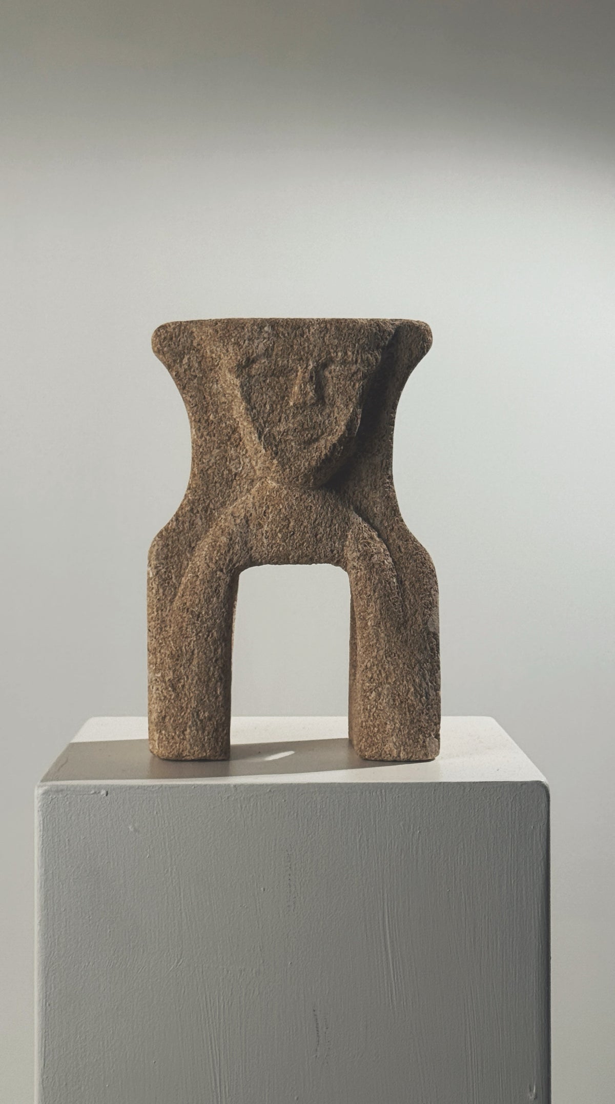 Anthropomorphic stone totem sculpture by Albert Tormos 1970s