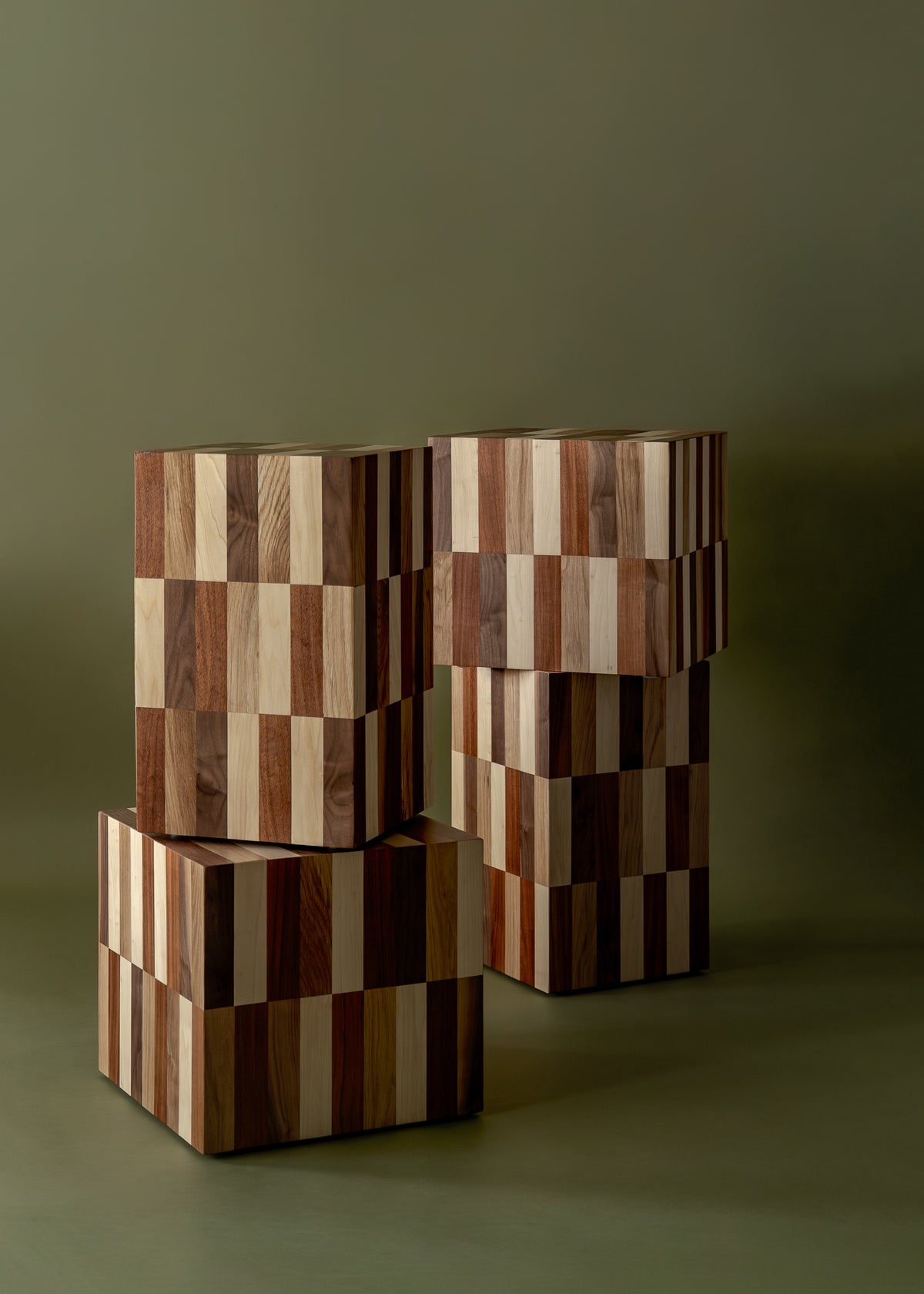 MORA Wooden Side Table — close-up of patterned wooden surface