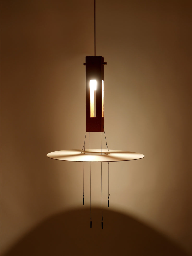 Nova Pendant Light - Terracotta, Paper, Wood and Brass. by Maison Cédrat | The Oblist