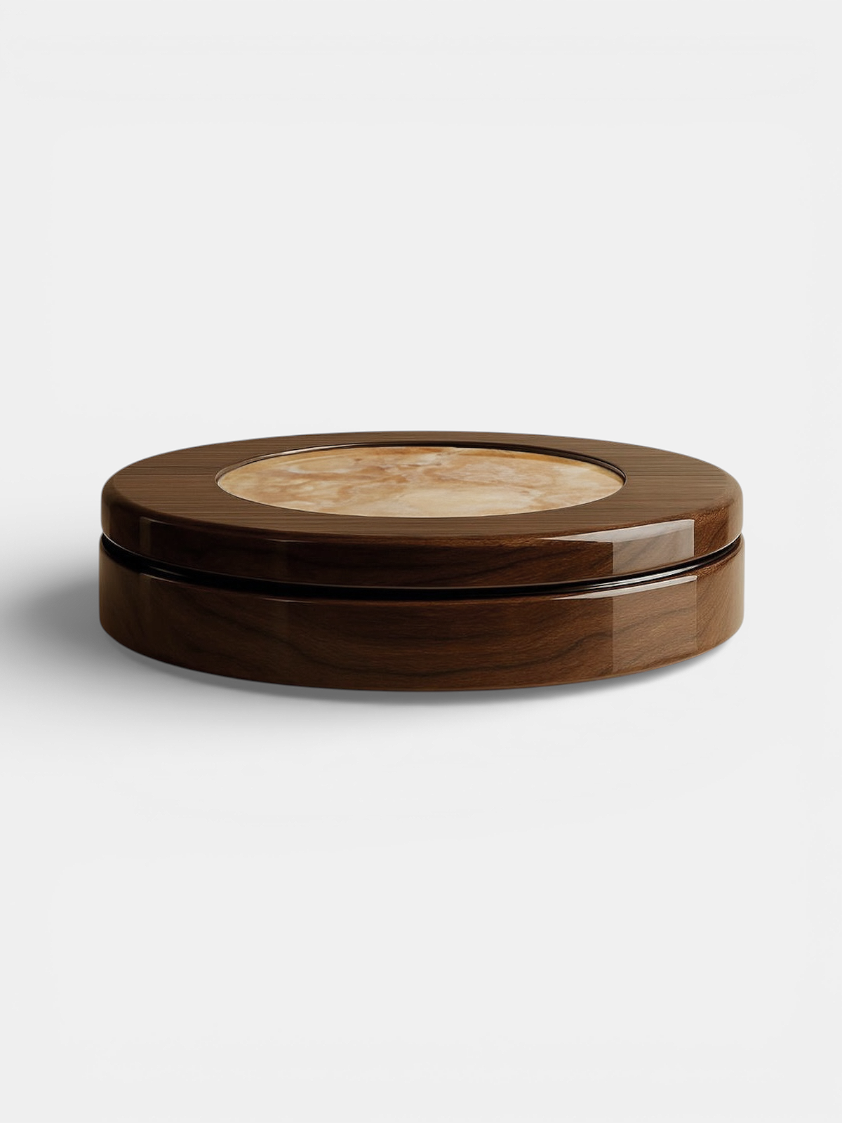 Yoyo Wooden And Honey Onyx Coffee Table by Marbera | The Oblist