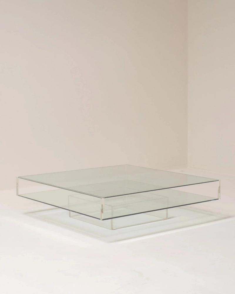 Glass and Plexiglass Display Coffee Table, 1970s by Paulette in 't Stad | The Oblist
