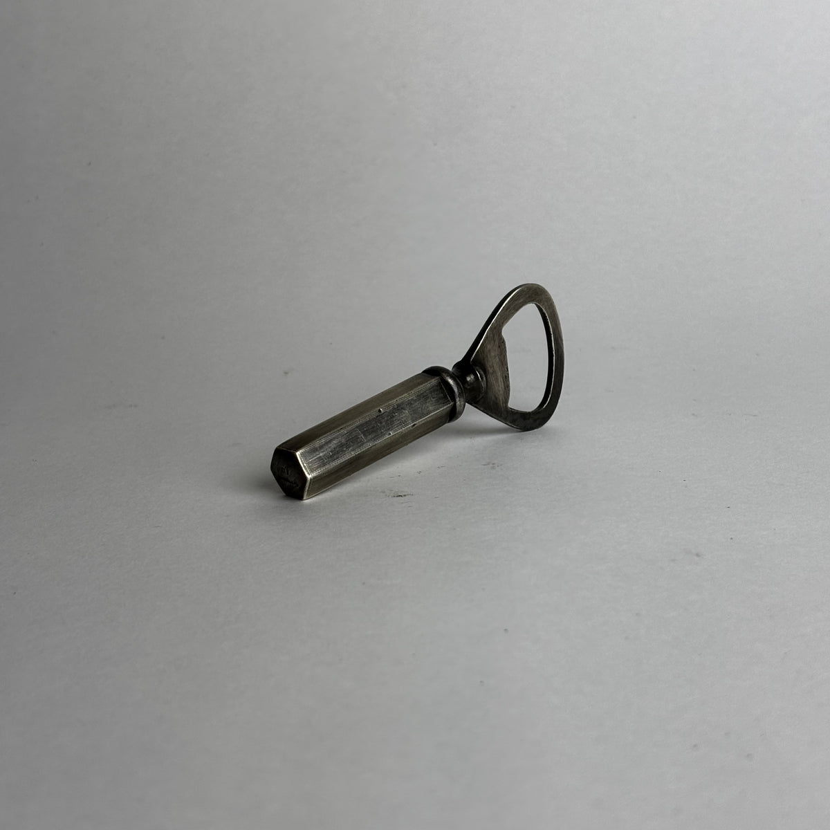 Sterling Silver Cork Screw and Bottle Opener — side angle