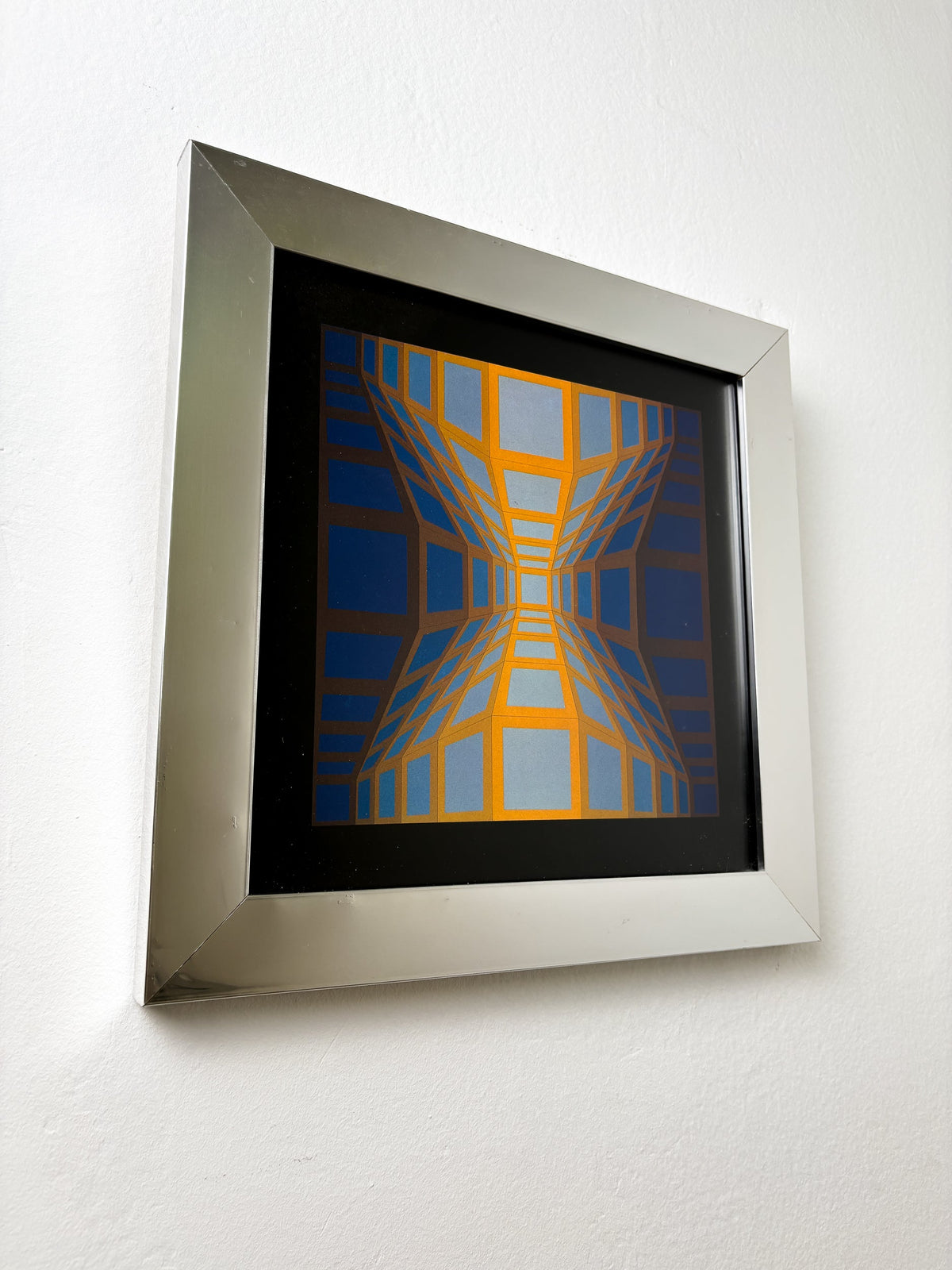 Victor Vasarely, Optical Composition, Circa 1970s, Offset Print, Framed — side angle