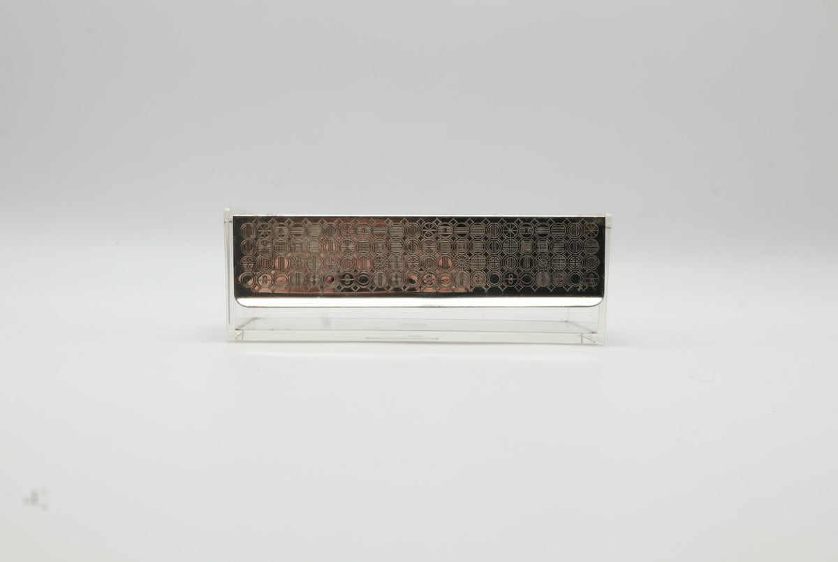 Mid-Century Modern Plexiglas & Silver-Plated Box by Sigrid Kupetz for WMF – Germany, 1960s — close-up