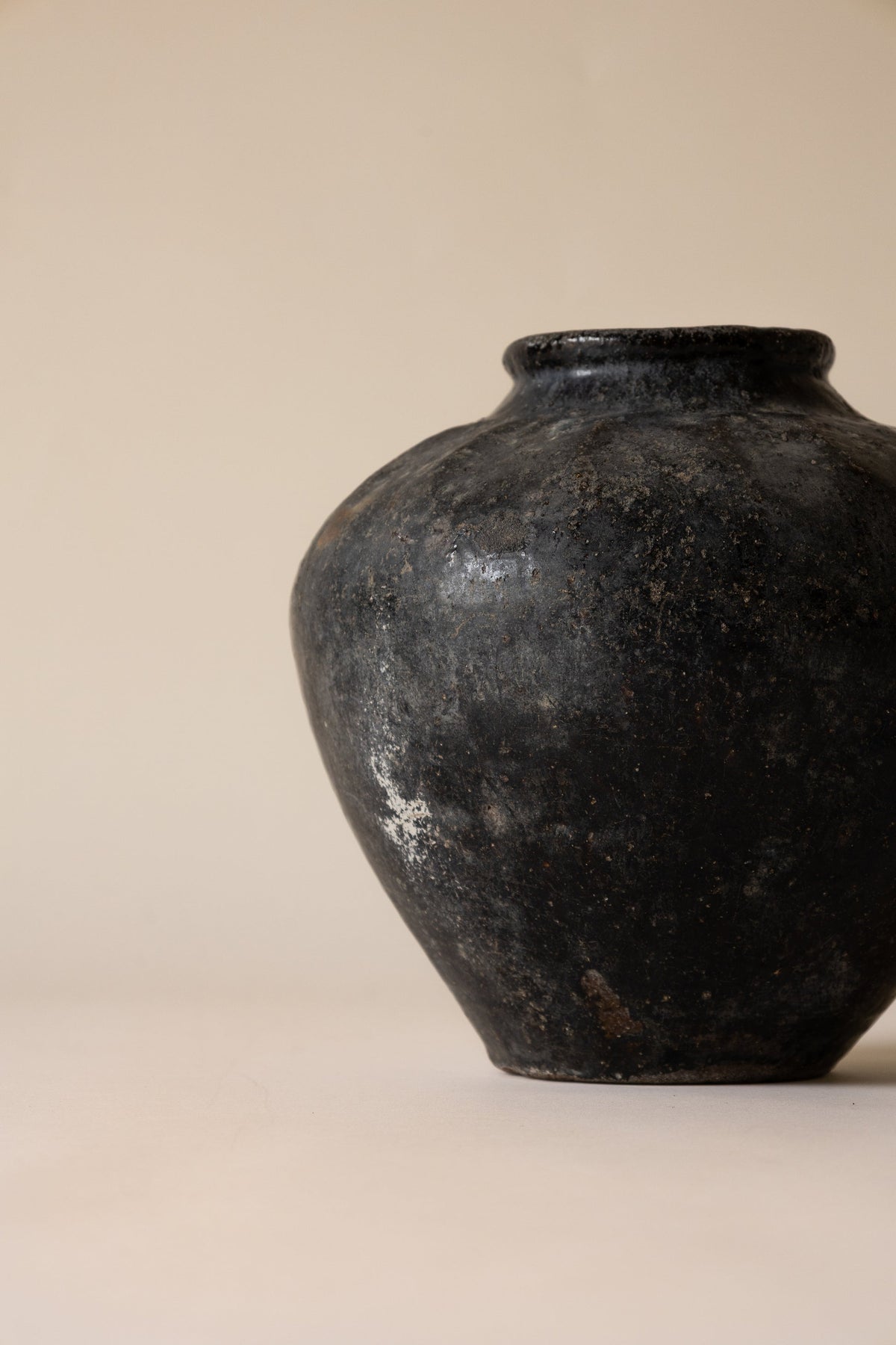 19th-Century Chinese Hand-Built Clay Vessel — lifestyle setting