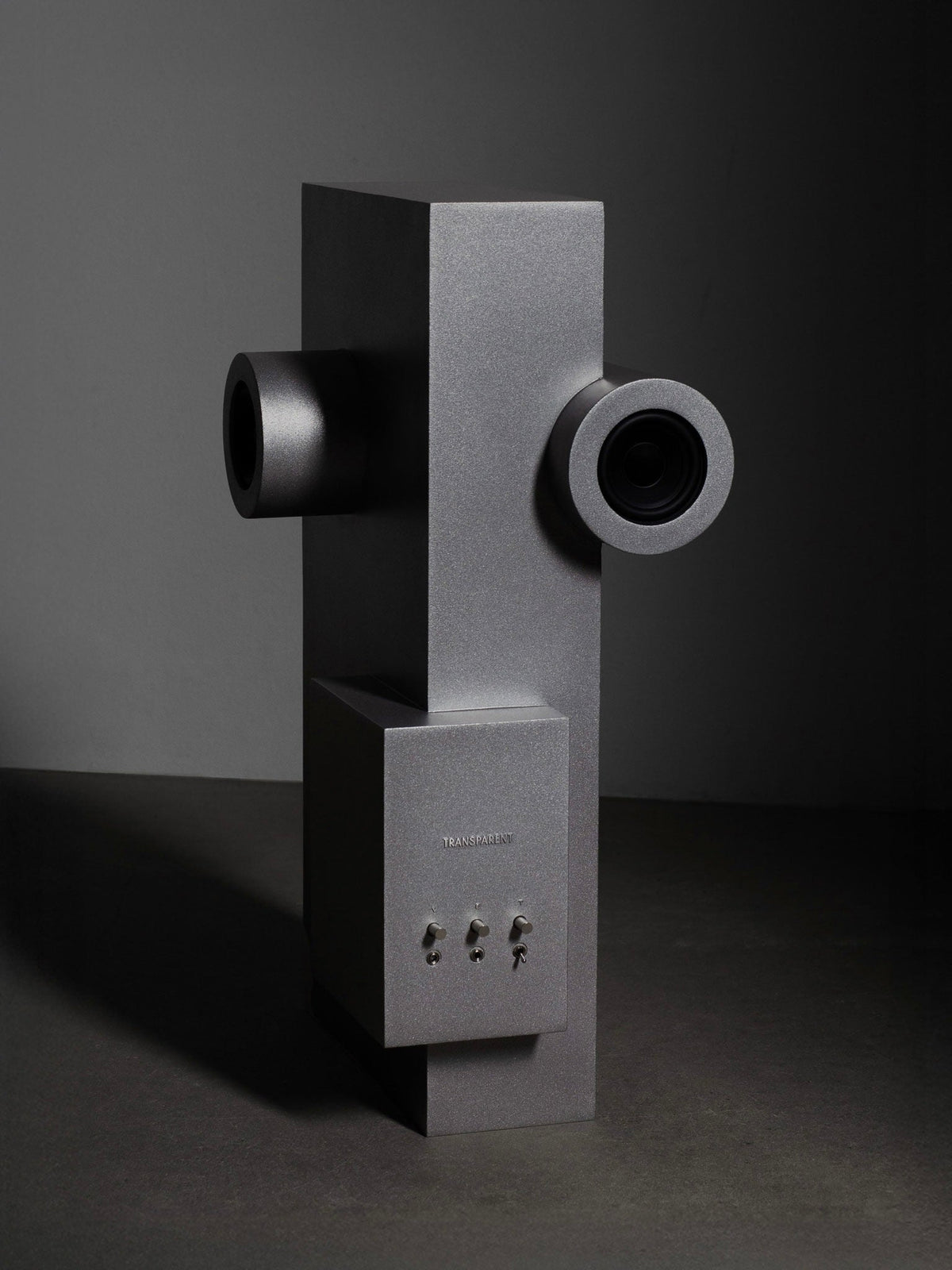 Brutalist Speaker Metal by Transparent | The Oblist — gray metal design