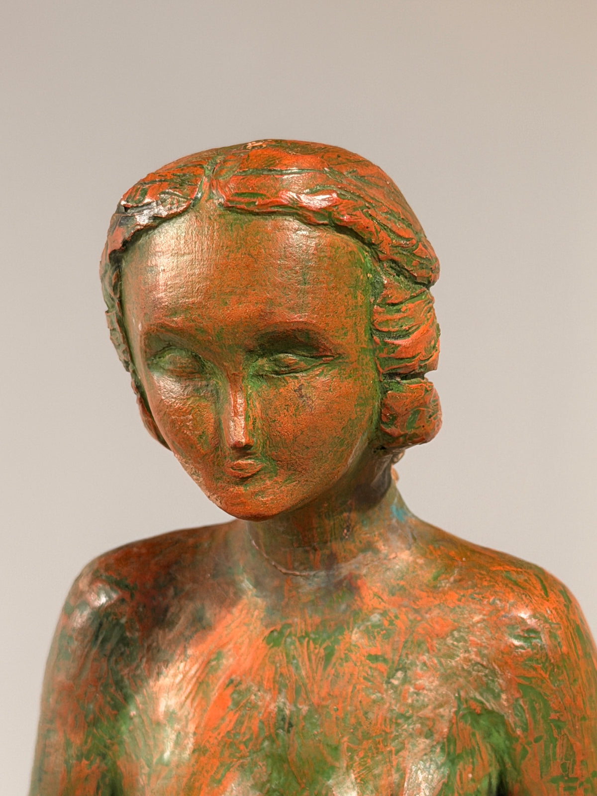 Seated female nude on a rock, terracotta, G. Lenaerts, circa 1930 — additional view