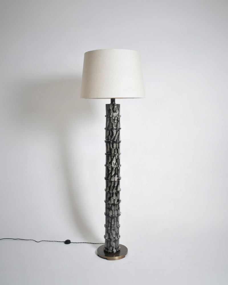 "Inle" Grey and Black Ceramic Floor Lamp, Barracuda Edition by Barracuda Interiors | The Oblist